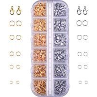 Kit de Accesorios de Joyería Cierres de Langosta y Anillos de Salto para Fabricación de Joya- 1104 Piezas